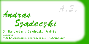 andras szadeczki business card
